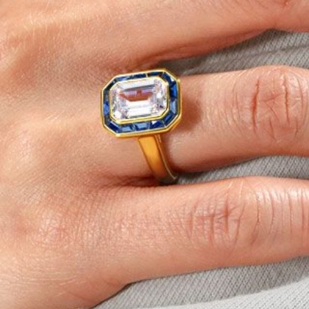 Emerald Cut Italo Jewelry Ring Size 6